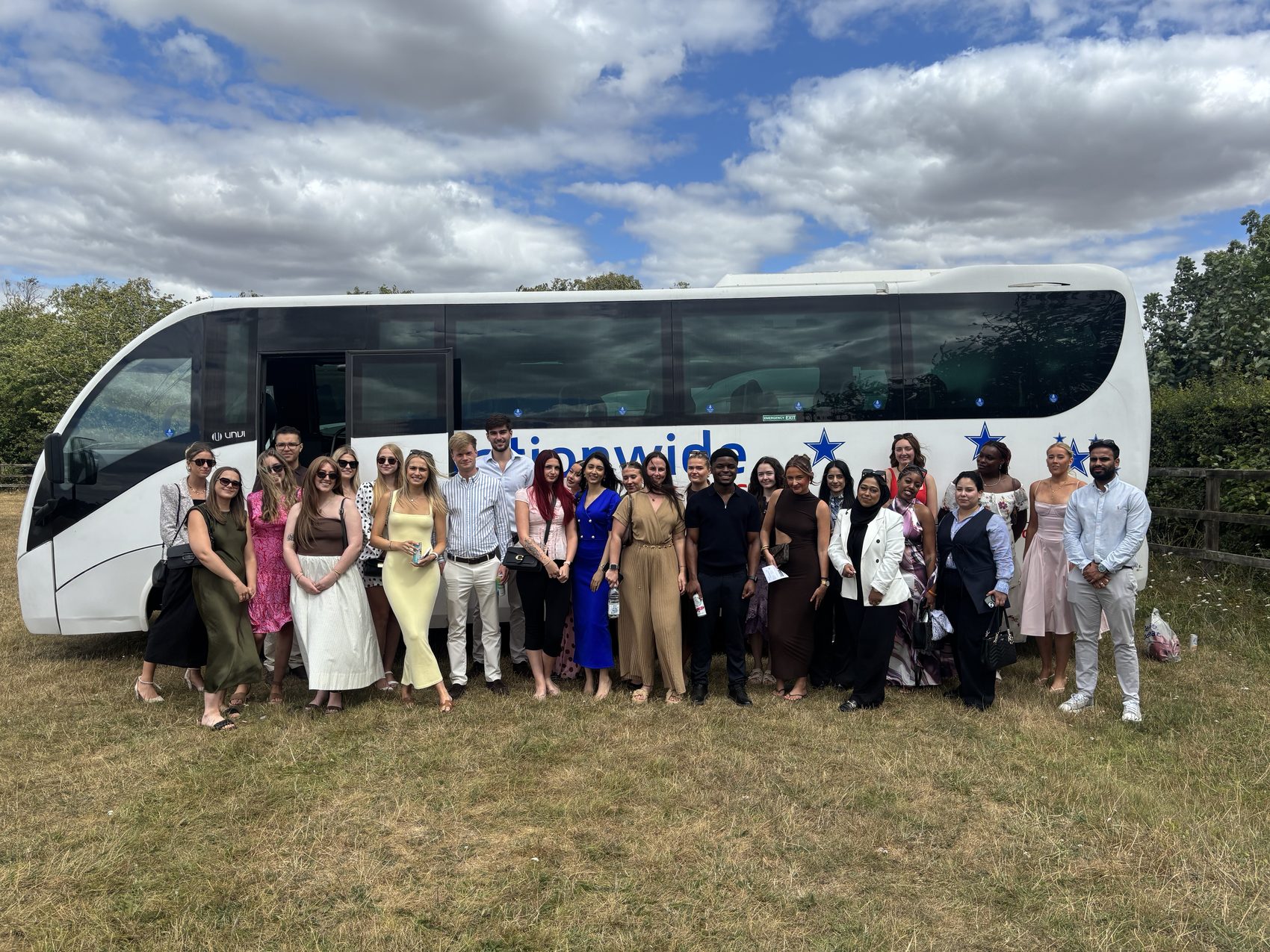 Company group travelling with Nationwide Coaches for a day at Newmarket Racecourse